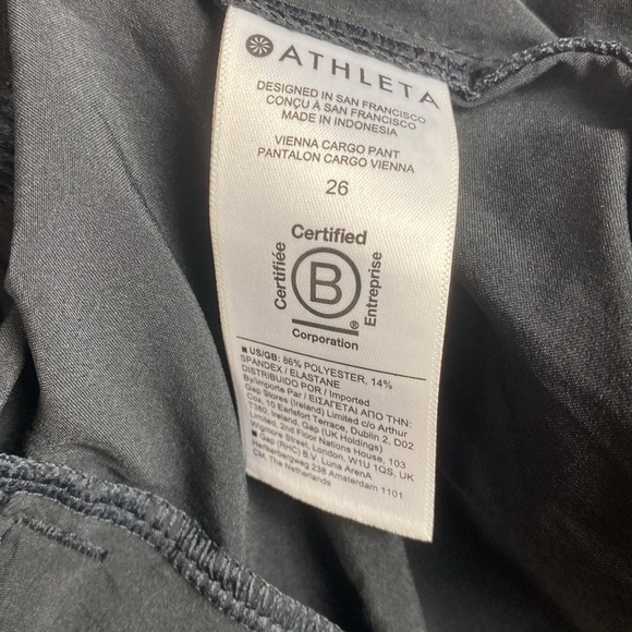 Athleta Vienna cargo pants size 26 quick dry jet black pull on gorpcore wide leg - Picture 9 of 13